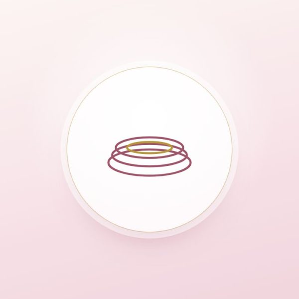 Set de 4 platos de postre con borde dorado